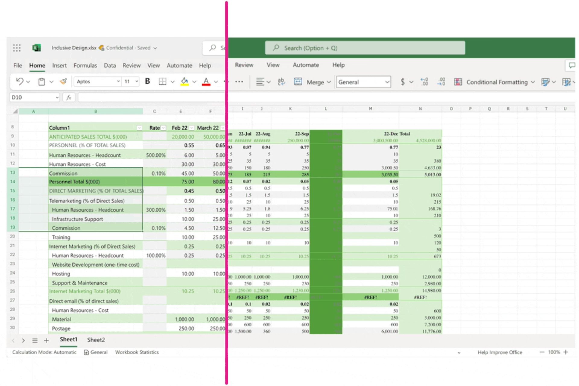 excel web version