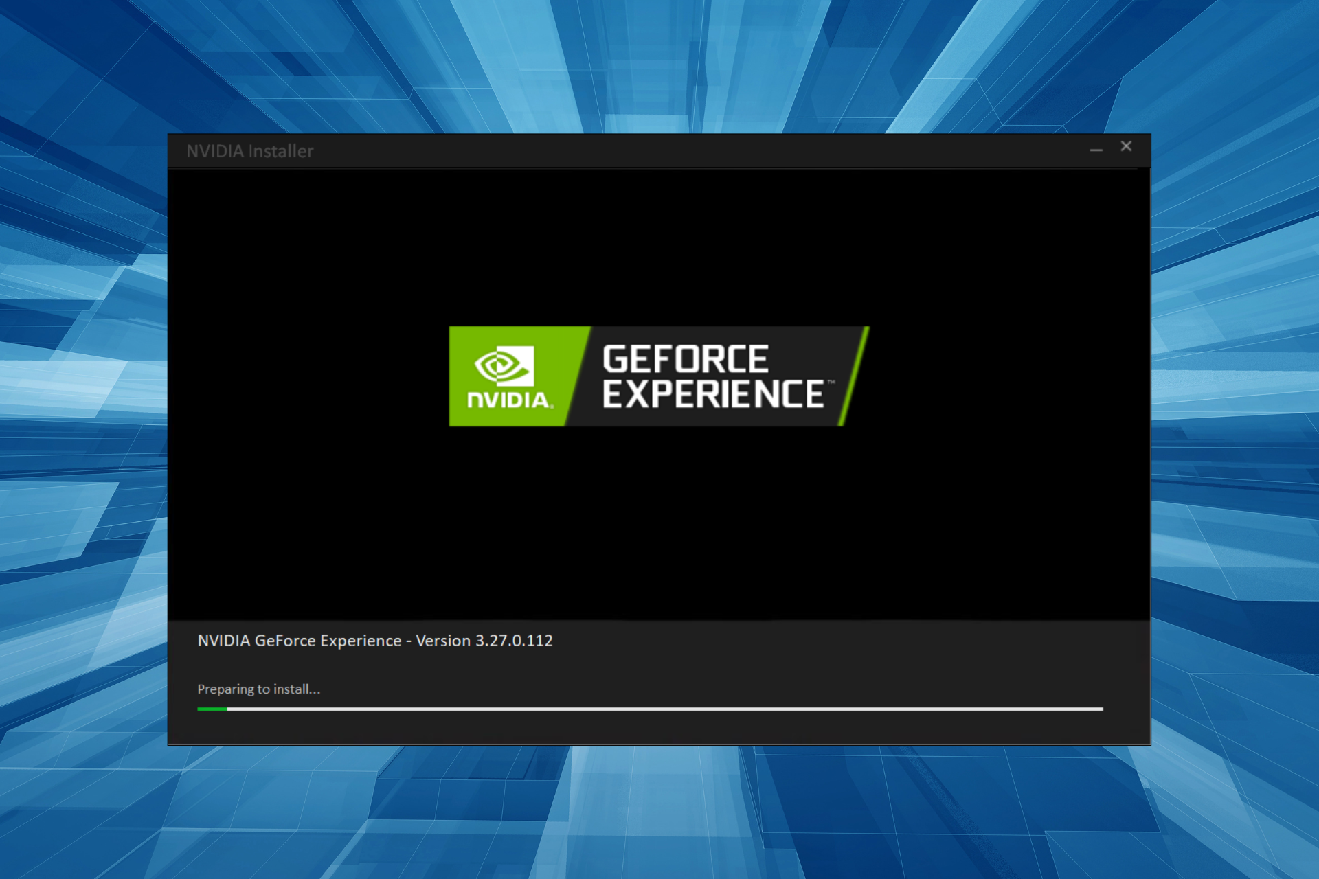 fix geforce experience preparing to install stuck in Windows